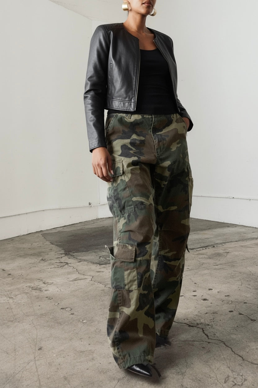 Camo Distressed Cargo Pant