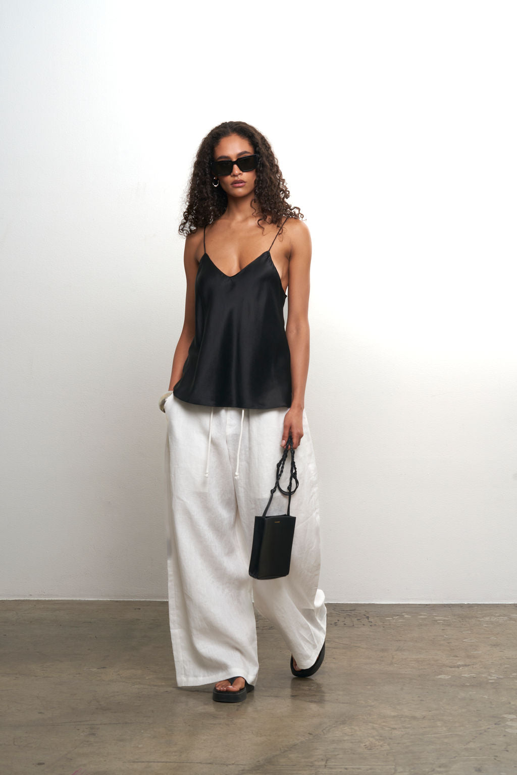 Linen Wide Leg Pant - White