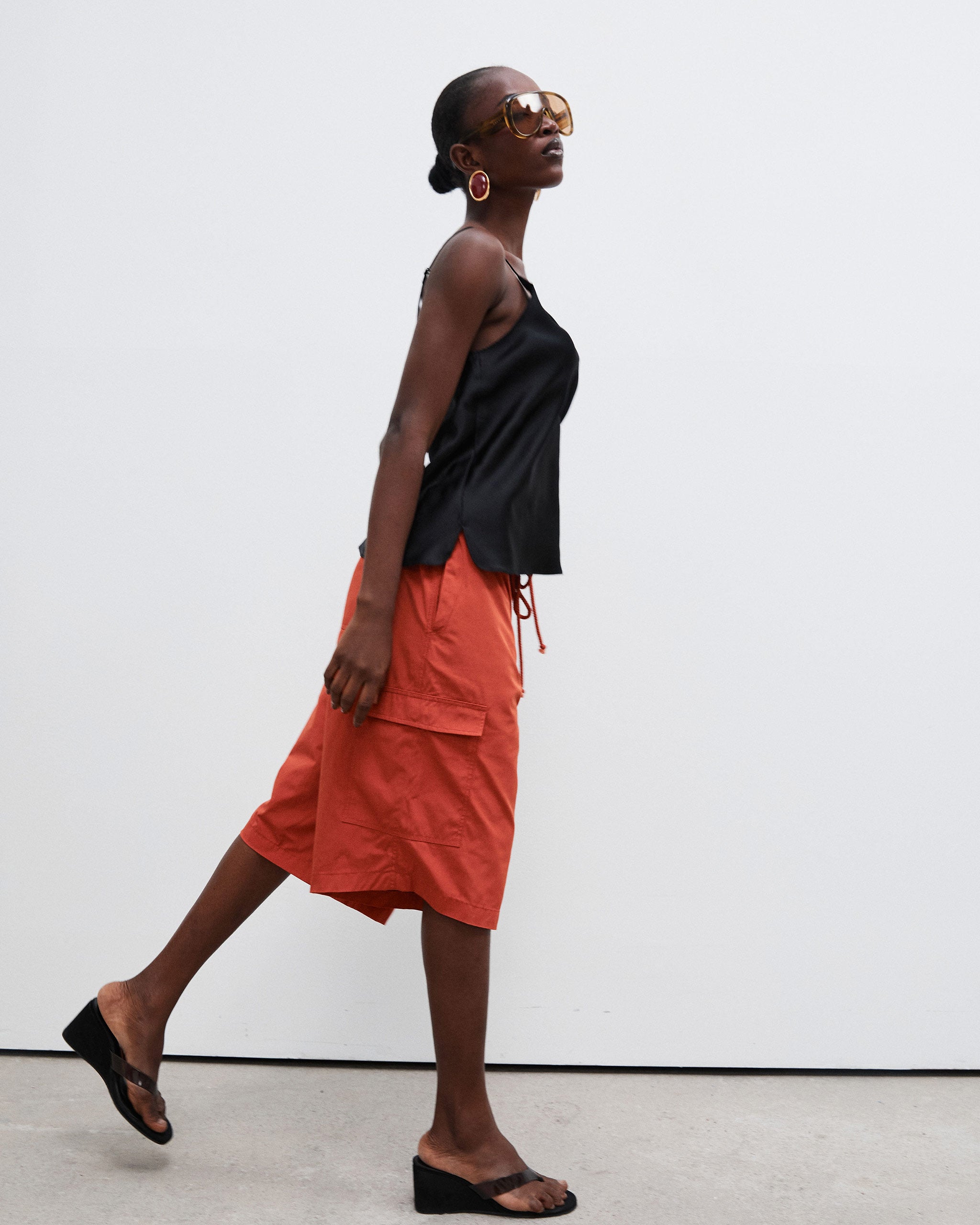 Bermuda Parachute Shorts - Deep Red