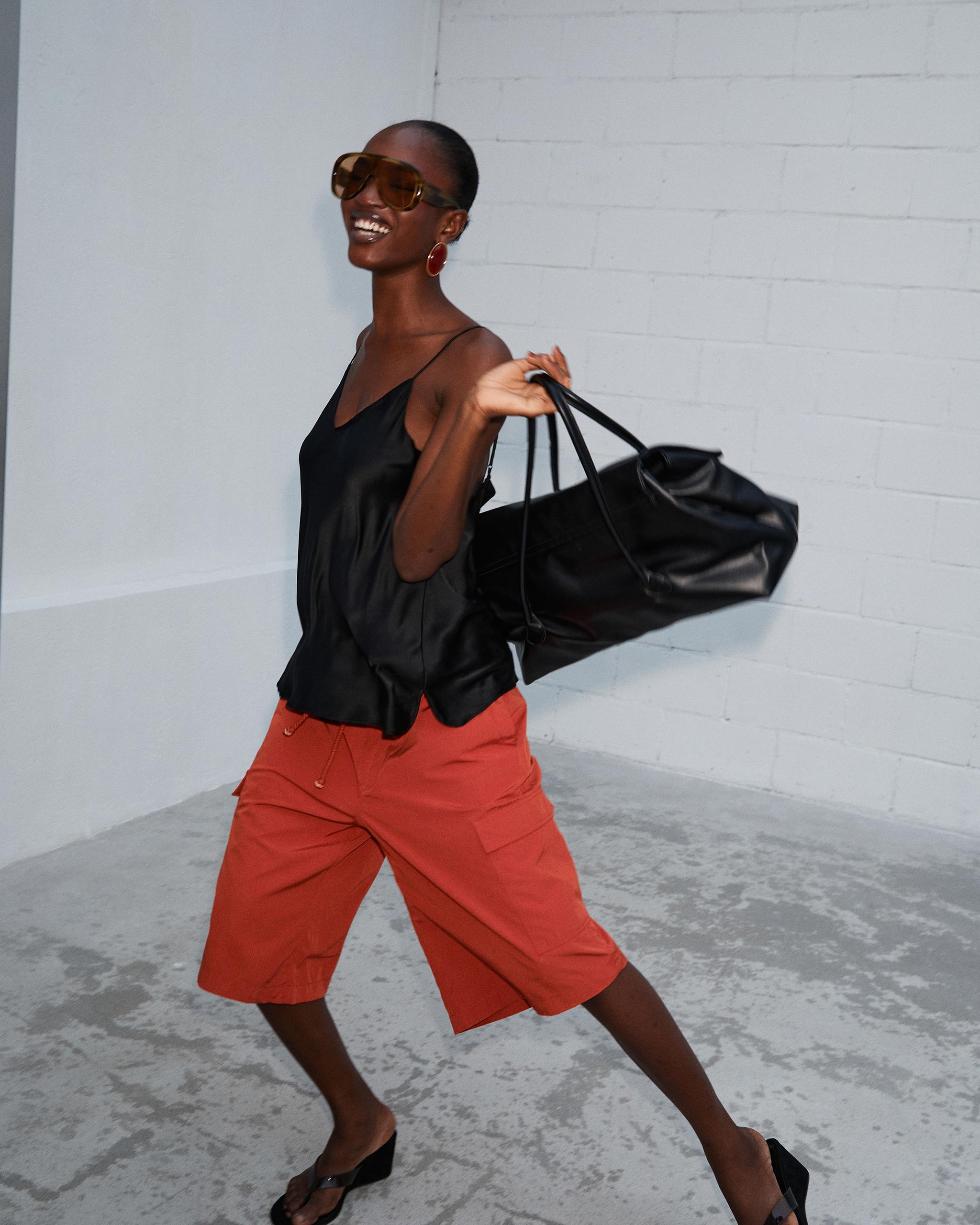 Bermuda Parachute Shorts - Deep Red