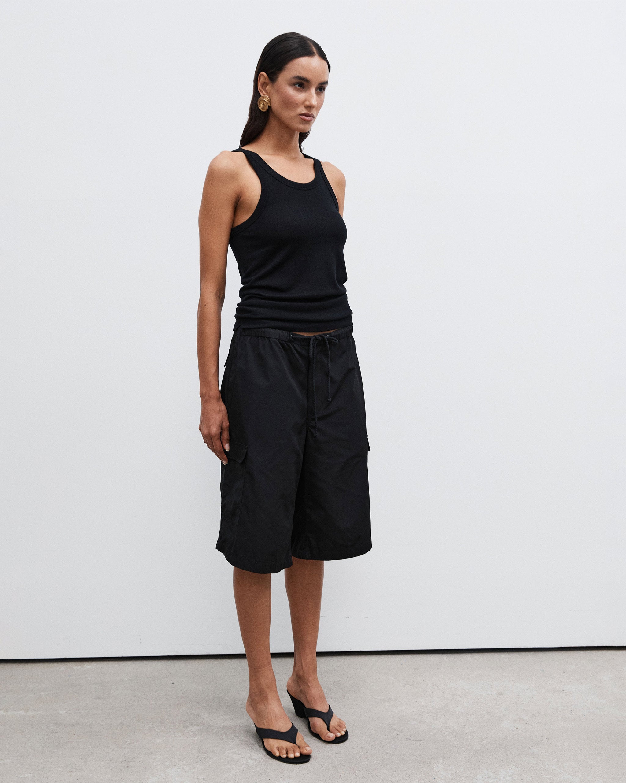 Bermuda Parachute Shorts - Black