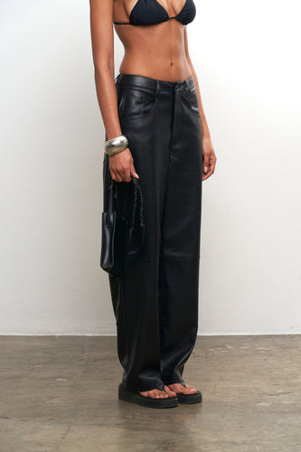 VEGAN LEATHER BOYFRIEND TROUSER