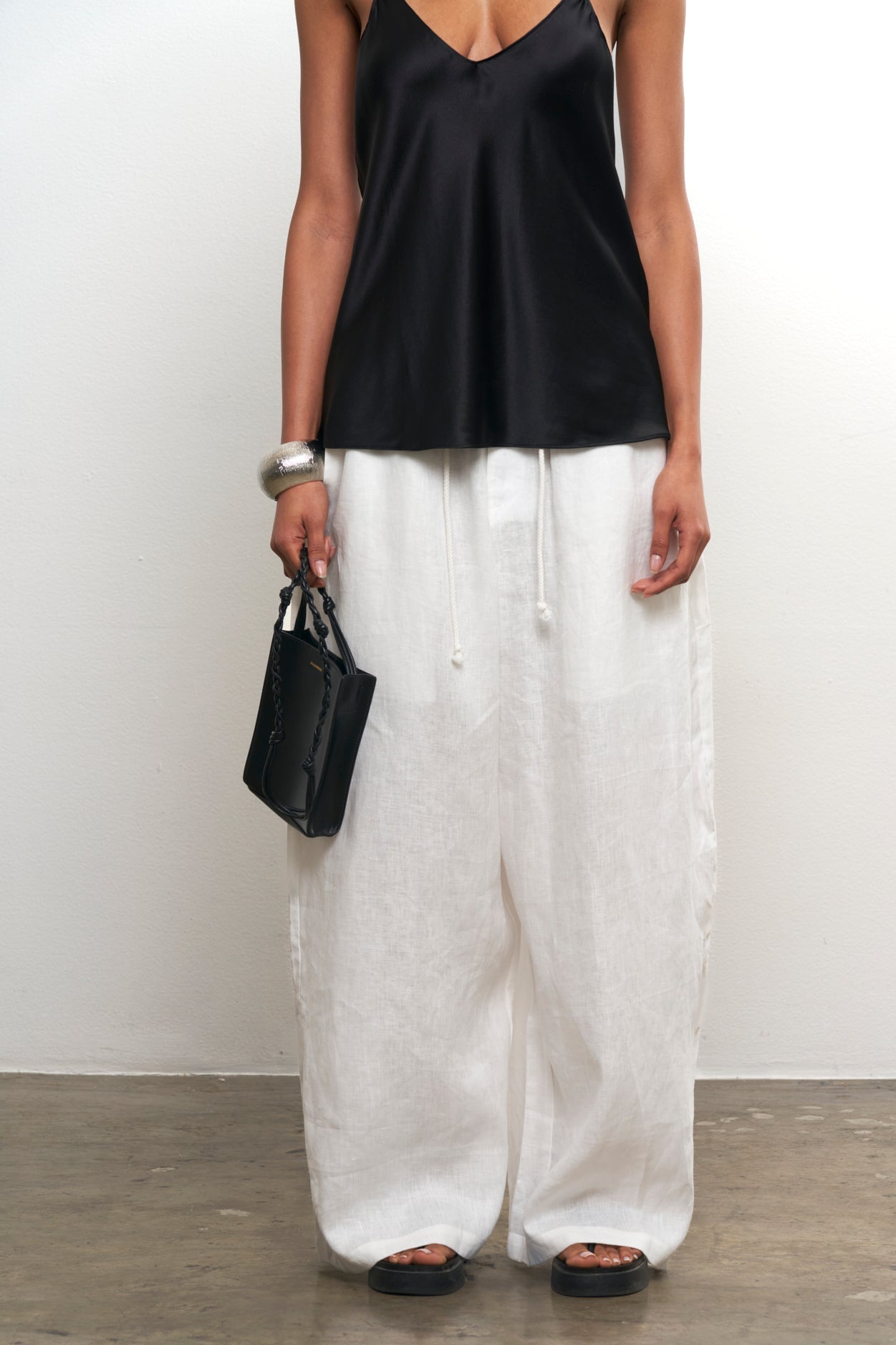 Linen Wide Leg Pant - White