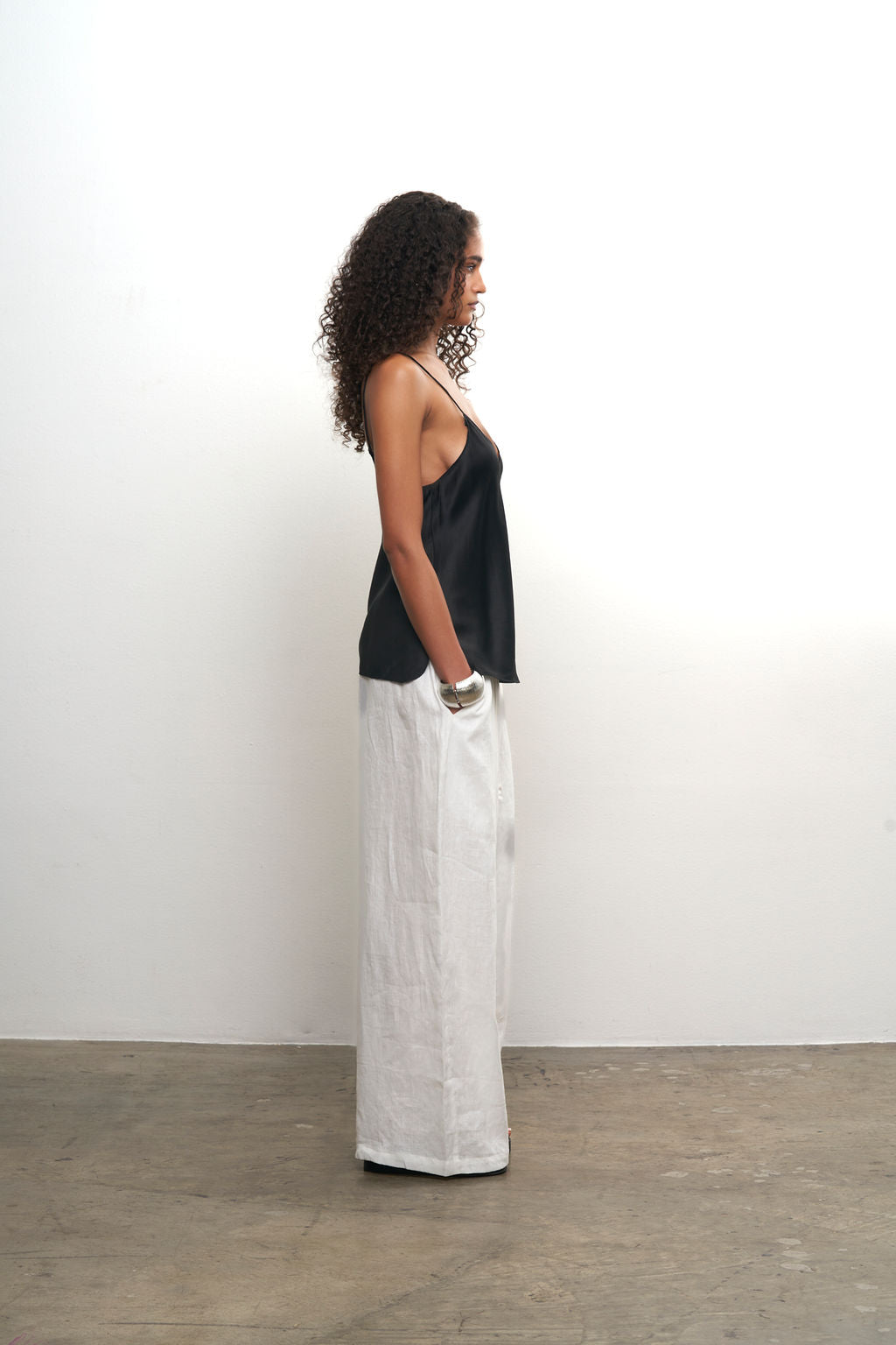 Linen Wide Leg Pant - White