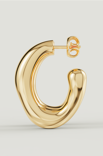 ABSTRACT TEXTURED HOOPS - GOLD