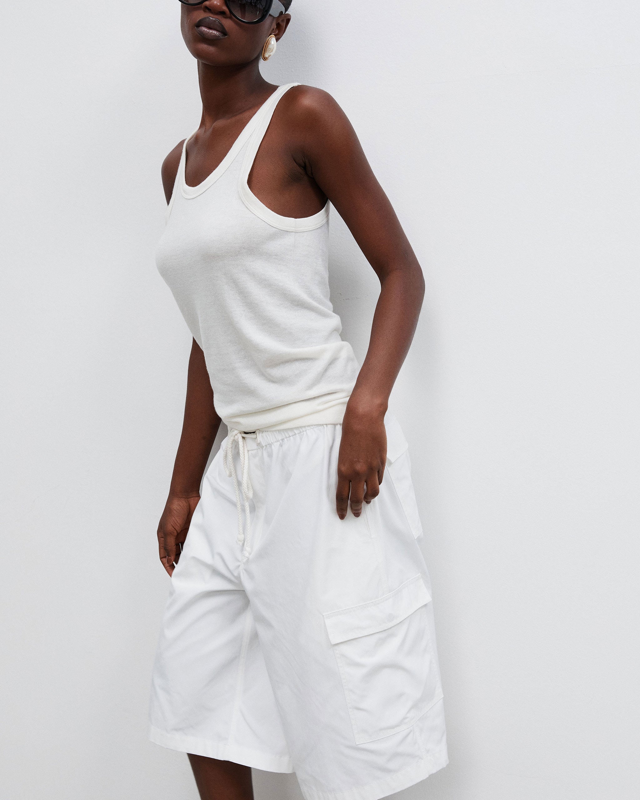 Bermuda Parachute Short - White