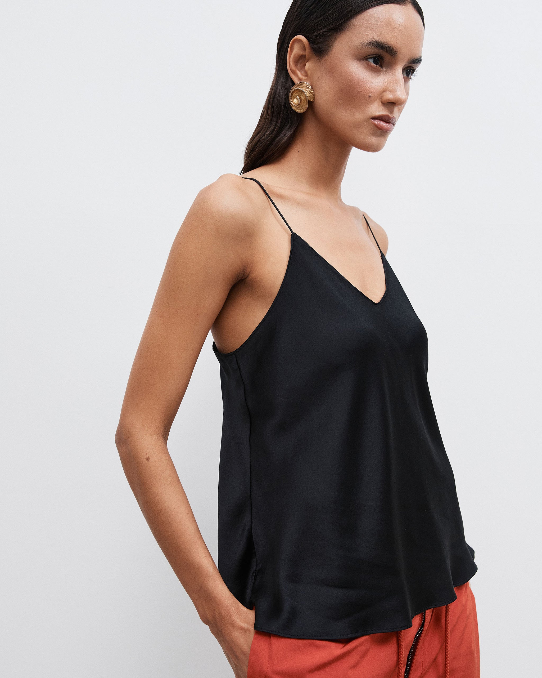 100% Silk Cami - Black