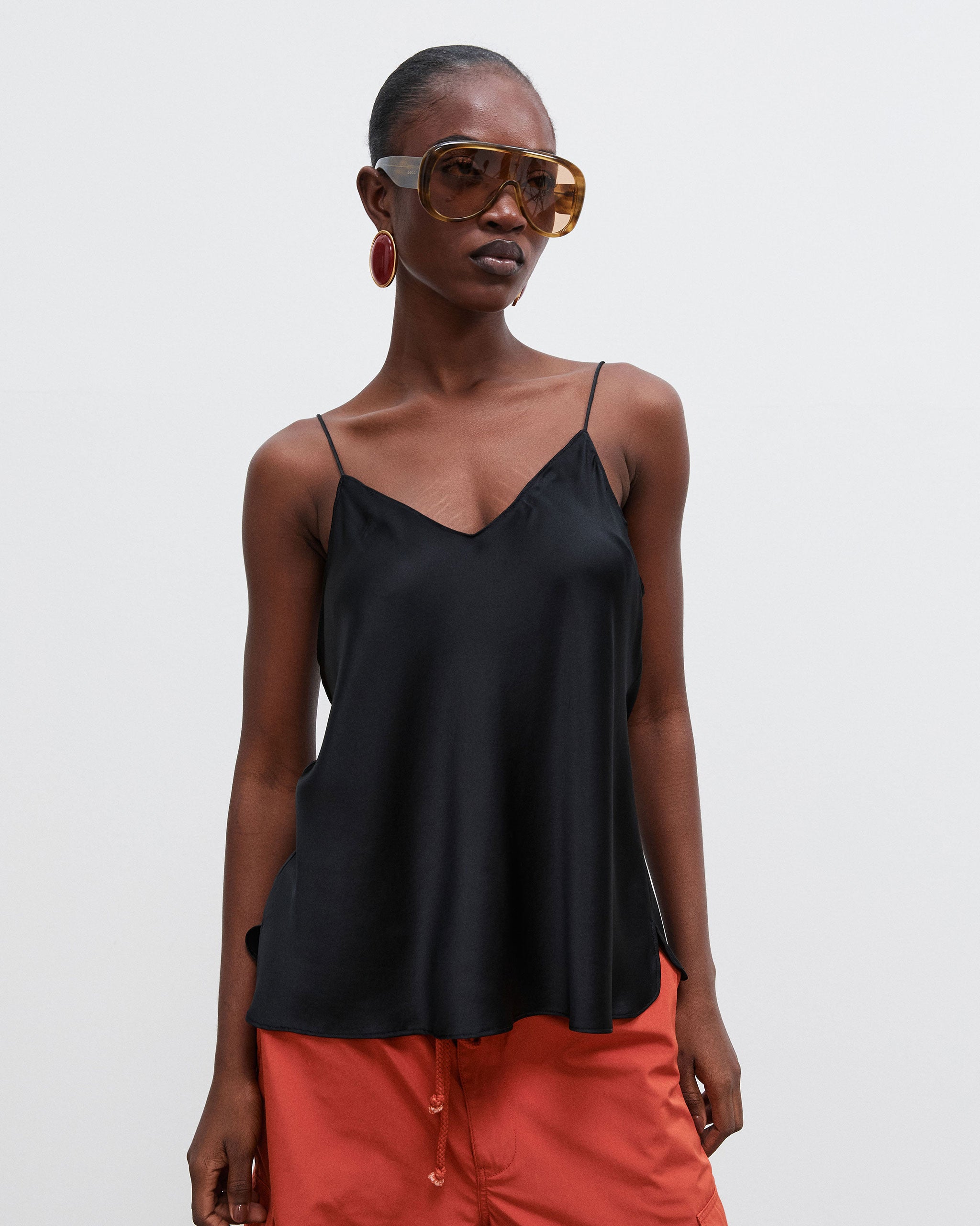 100% Silk Cami - Black