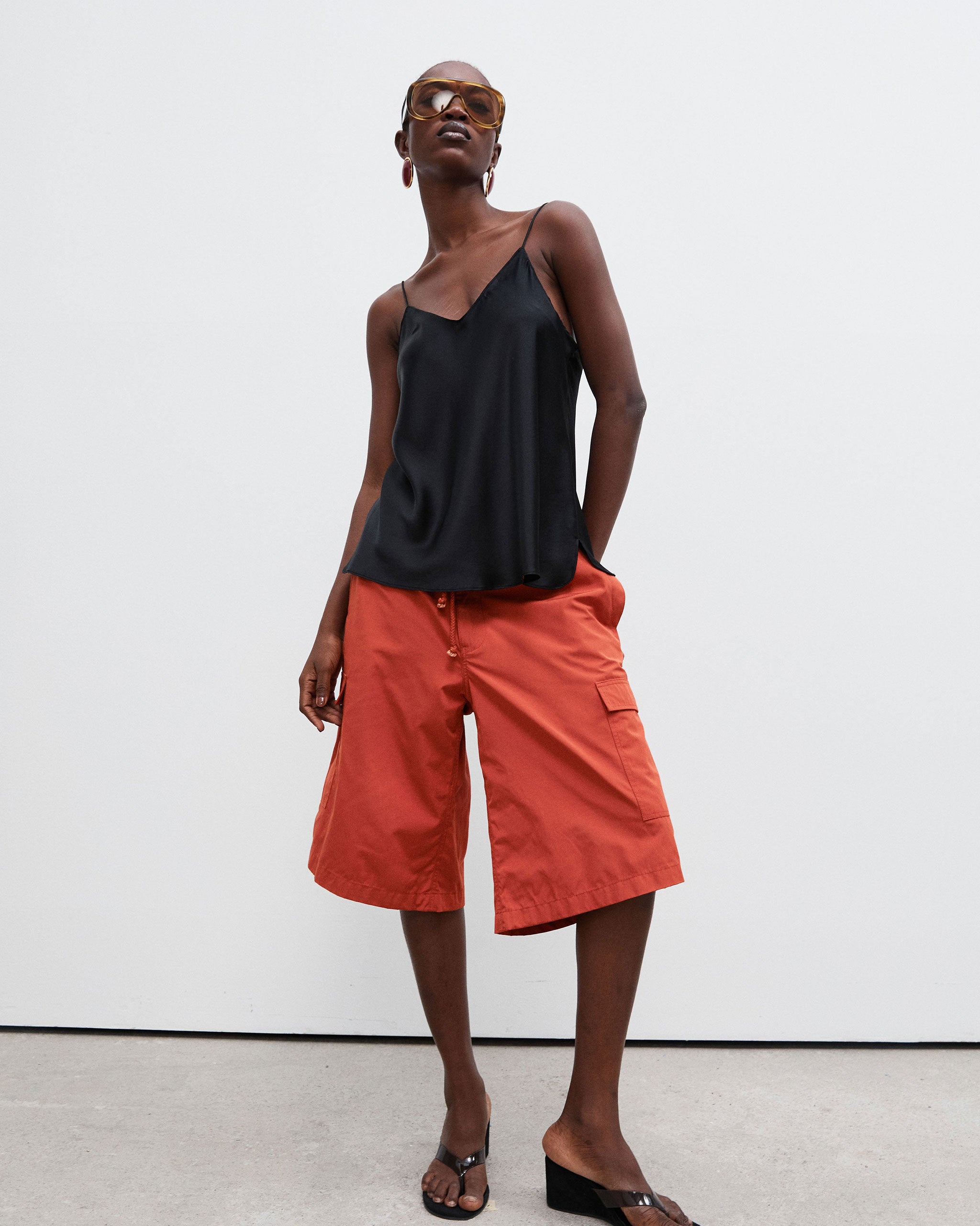 Bermuda Parachute Shorts - Deep Red