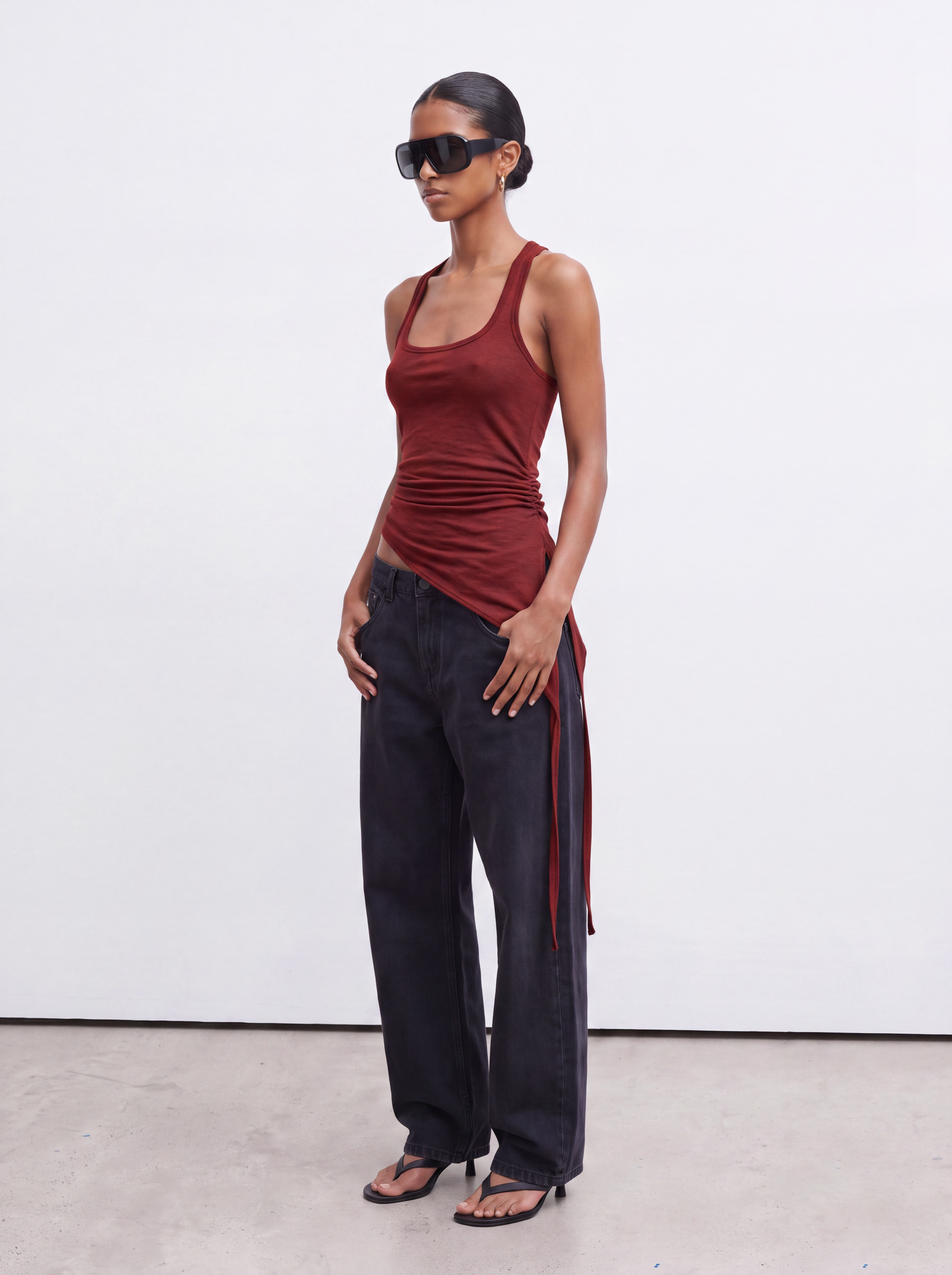 Asymmetric Tank - Deep Red