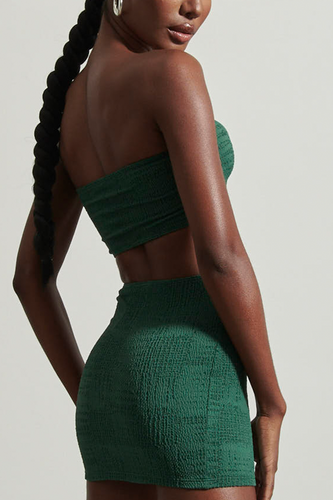 TEXTURED BANDEAU - FOREST GREEN